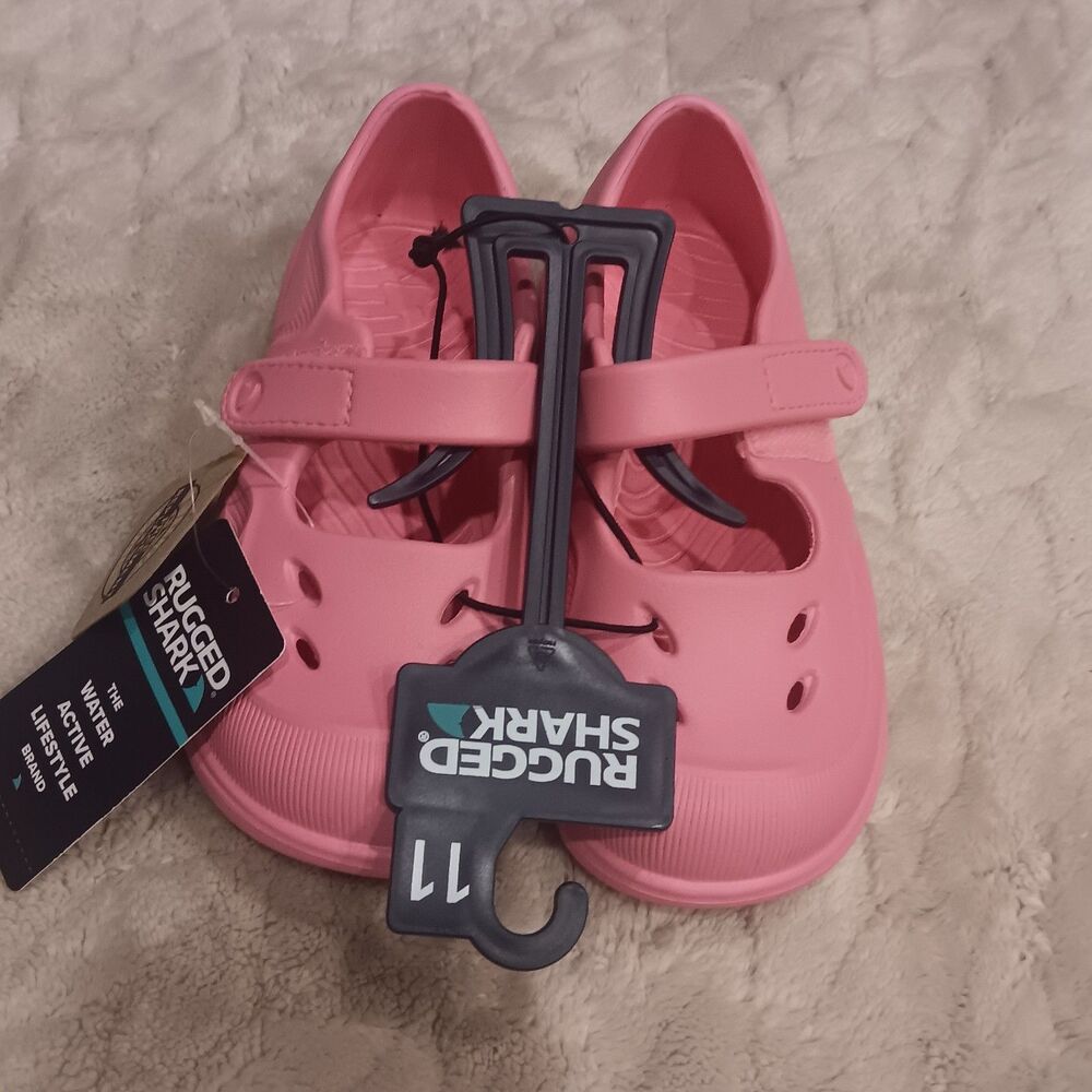 Rugged Shark Toddler 11  Pink Mary Jane  Water Shoes Beach Pool Play  Fun (B1)